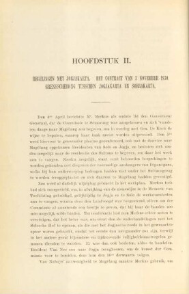 Hoofdstuk II. Regelingen met Jogjakarta. Het contract van 3 November 1830. Grensscheiding tusschen Jogjakarta en Soerakarta