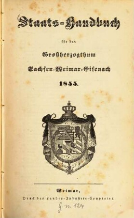 Staatshandbuch für das Großherzogtum Sachsen. 1855, 1855