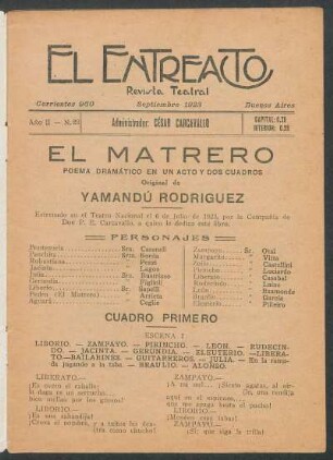 1923000222: El matrero : poema dramático en verso