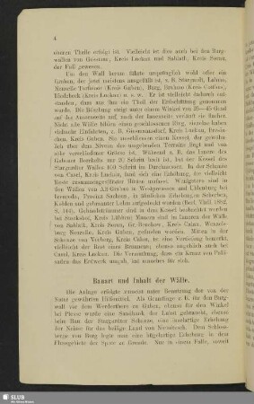 Bauart und Inhalt der Wälle