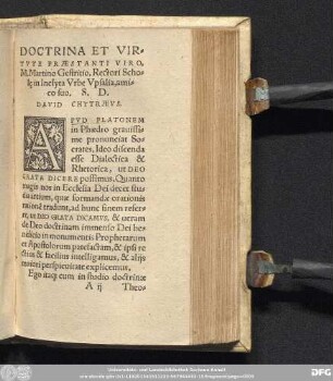 Doctrina Et Virtute Praestanti Viro, M. Martino Gestritio, Rectori Scholę in Inclyta Urbe Upsalia, amico suo.