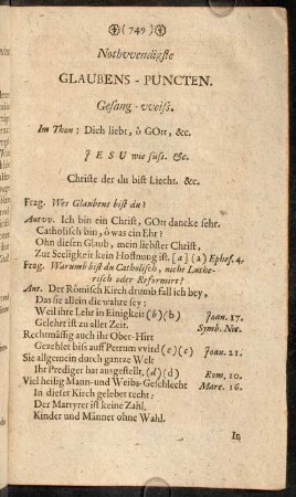 749-752, Glaubens-Puncten.