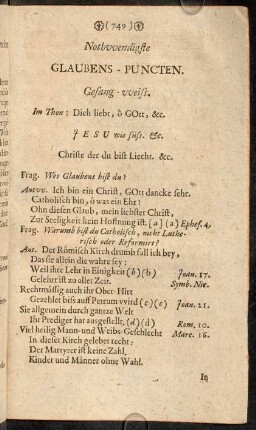 749-752, Glaubens-Puncten.