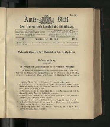 No. 145, 11. Juli 1915