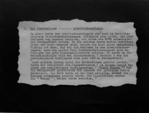 Auszug aus einem Kurierbericht über die illegale Arbeit von Mitgliedern des Kommunistischen Jugendverbandes Deutschlands/KJVD im Arbeitsdienstlager Erla/Schwarzenberg : Kurierbericht über die illegale Arbeit von Mitgliedern des Kommunistischen Jugendverbandes Deutschlands/KJVD