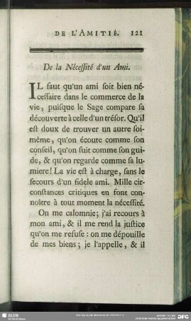 De la Nécessité d'un Ami