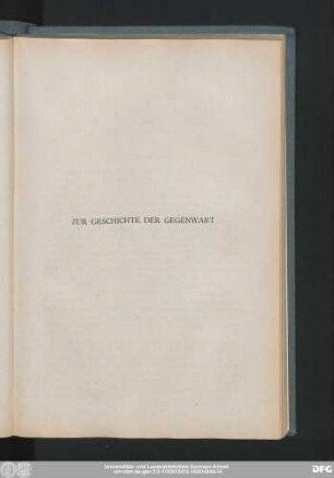 Zur Geschichte Der Gegenwart