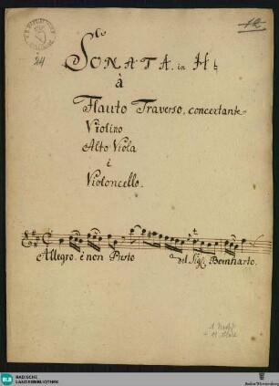 Sonatas - Mus. Hs. 24 : fl, vl, a-vla, bc; b