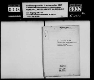 Ziegler, Benno Israel, Opernsänger in Otterkring Käufer: Industrie- und Handelskammer Karlsruhe Lagerbuch-Nr. 649 Karlsruhe