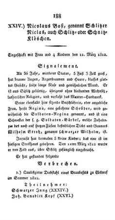 XXIV.) Nicolaus Boß, genannt Schlitzer Niclas, auch Schlitz- oder Schnitz-Klöschen.