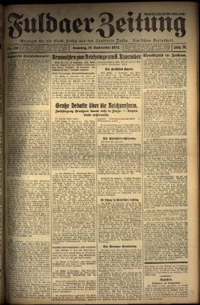 Erste Ausgabe vom Sonntag, den 18. September 1932.