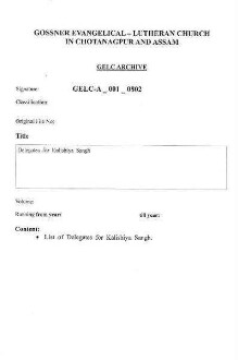 Delegates for Kalishya Sangh