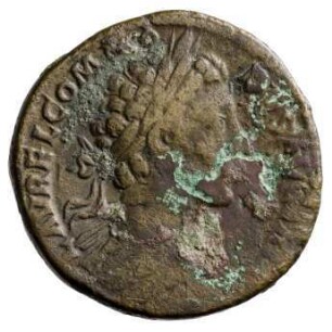 Münze, Sesterz, 179 - 180 n. Chr.