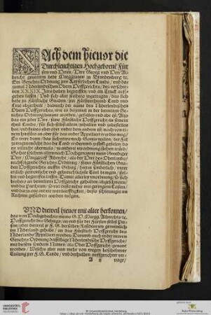 Nach de hieuor die die Durchleuchtigen Hochgeborne[n] Fürsten vnd Herrn / Herr Georg vnd Herr Allbrecht [...]