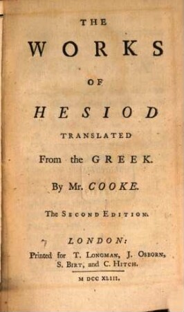 The Works of Hesiod