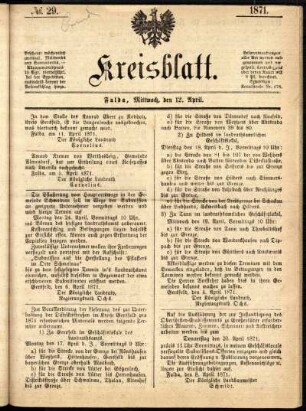 Ausgabe vom Mittwoch, den 12. April 1871.