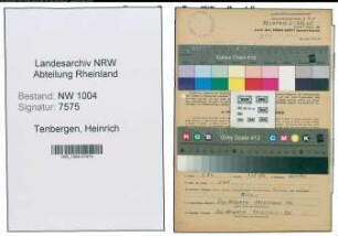 Entnazifizierung Heinrich Tenbergen , geb. 20.10.1916 (Postassistent)