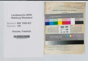 Entnazifizierung Friedrich Knoche, geb. 29.03.1892 (Obersteuerinspektor)