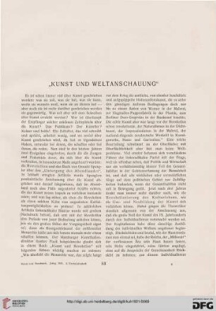 "Kunst und Weltanschauung"