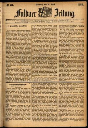 Ausgabe vom Mittwoch, den 18. April 1883.