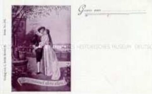 Postkarte mit Liebespaar
