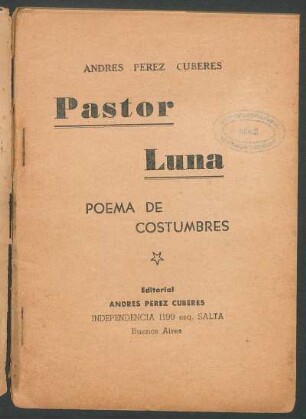 Pastor Luna : poema de costumbres