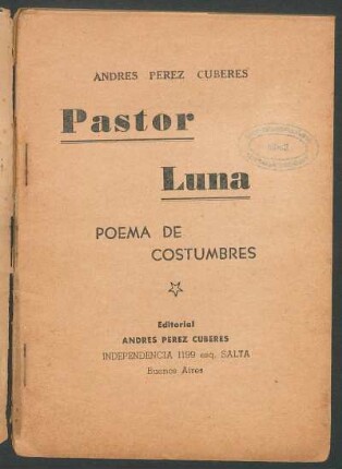Pastor Luna : poema de costumbres