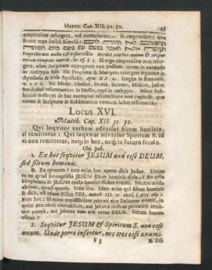 Locus XVI.