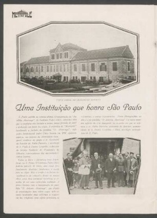 Uma instituição que honra São Paulo : ["Pavilhão Alvarenga", do Instituto Padre Chico]