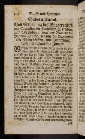 406-422, Sechster Articul.