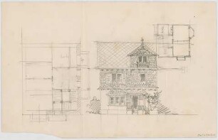 Thiersch, August ; München - Nymphenburg, Zuccalistr. 11 - 13; Doppelhaus Parseval - Wolff - Grundrisse, Ansicht