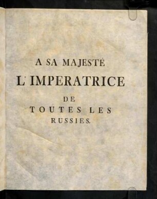 III-IV, A Sa Majesté L´Imperatrice