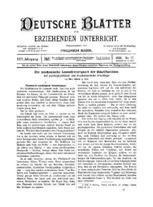 Die mechanische Lesebeschwindigkeit der Schriftzeichen : auf psychologischer und experimenteller Grundlage