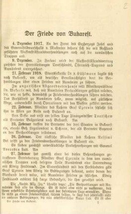 Bd. 8, Hälfte 2, [Anhang]: Der Friede von Bukarest