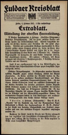 Zweite Ausgabe vom Donnerstag, den 04. Februar 1915.