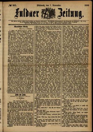 Ausgabe vom Mittwoch, den 07. November 1888.