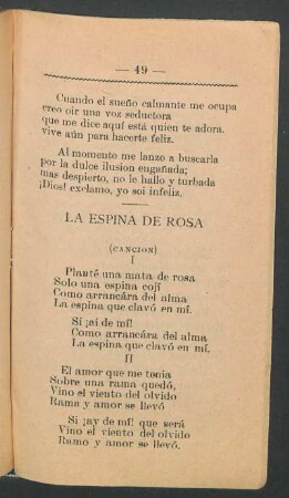 La espina de rosa : (Canción)