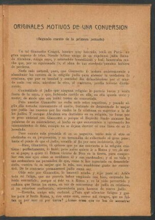 Originales motivos de una conversión : (Segundo cuento de la primera jornada)