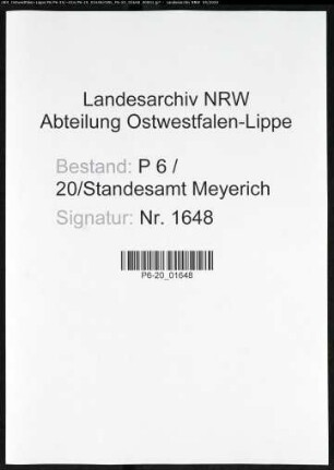 Sterberegister Standesamt Meyrich