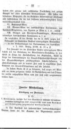 Erledigungen von Petitionen