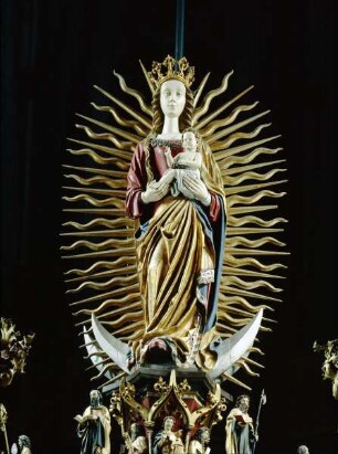 Mondsichelmadonna als Leuchterbekrönung
