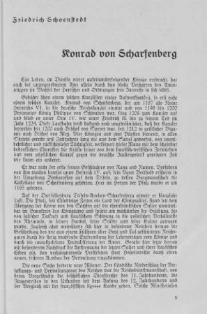 Konrad von Scharfenberg. Friedrich Schönstedt.