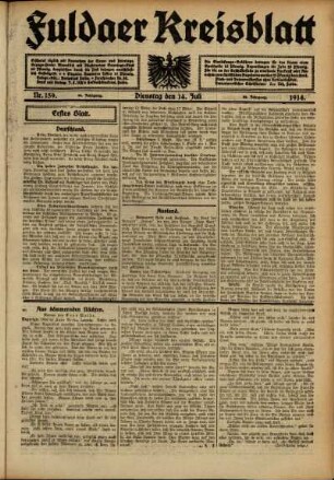 Ausgabe vom Dienstag, den 14. Juli 1914.