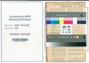 Entnazifizierung Gerhard Andrews , geb. 07.02.1889 (Betriebsleiter)