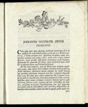 Johannis Gothofr. Zinii. Præfatio.