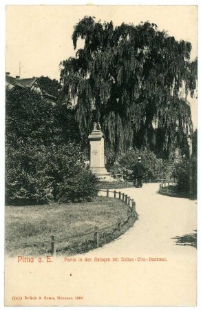 Pirna. Anlagen mit Julius - Otto - Denkmal