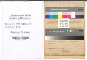 Entnazifizierung Gottfried Franken , geb. 07.10.1909 (Gaertner)