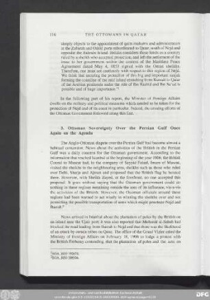 3. Ottoman Sovereignty Over the Persian Gulf Once Again on the Agenda