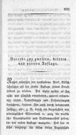Vorrede zur zweiten, dritten und vierten Auflage.