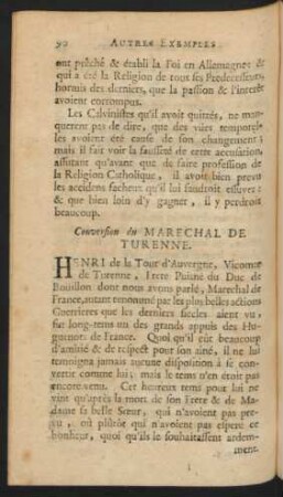 Conversion du Marechal de Turenne